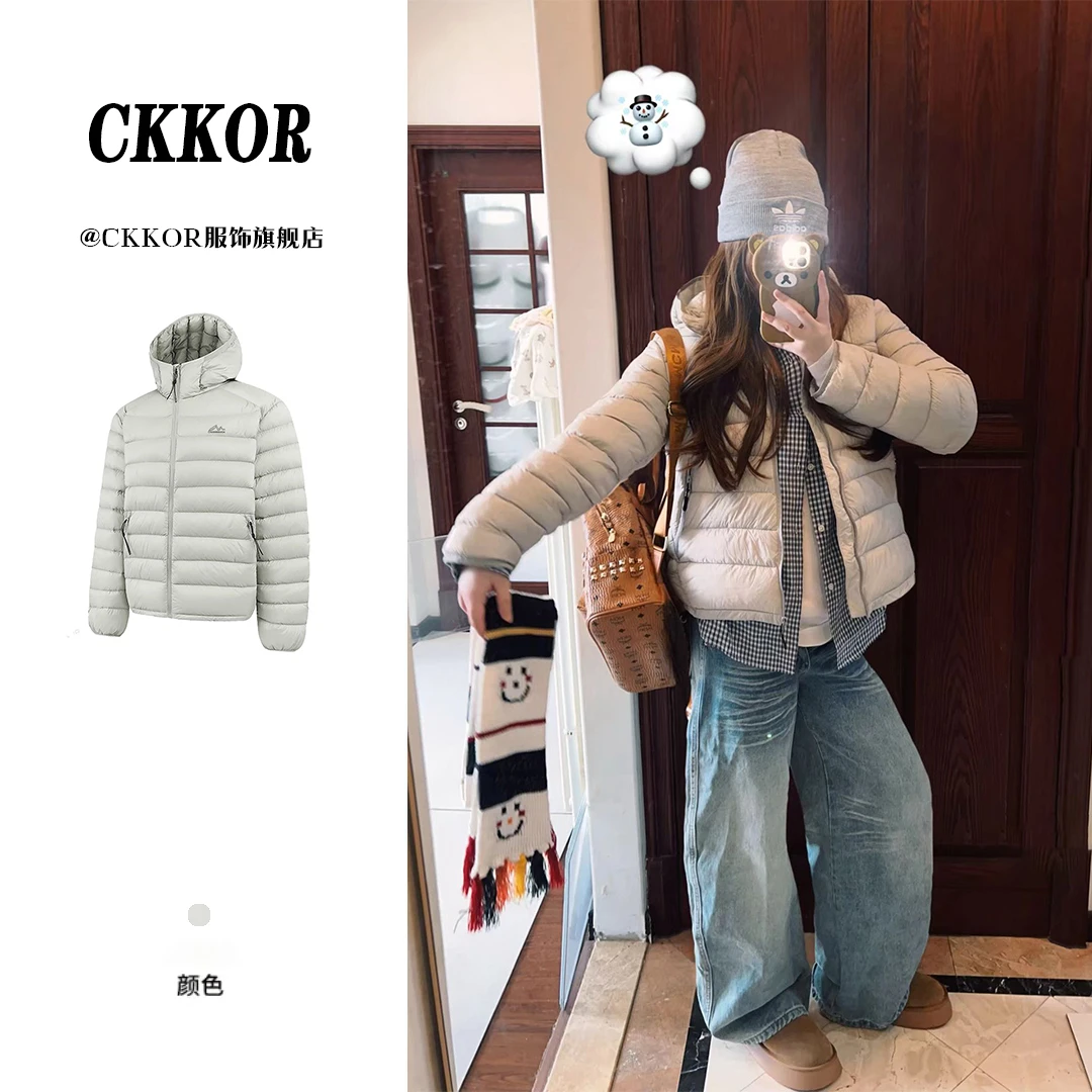 CKKOR新款潮牌ins韩版简约休闲风棉服女初冬穿搭加绒加厚保暖外套