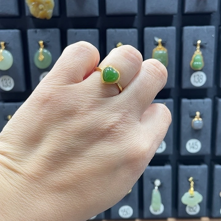 和田玉银S925镶嵌戒指156