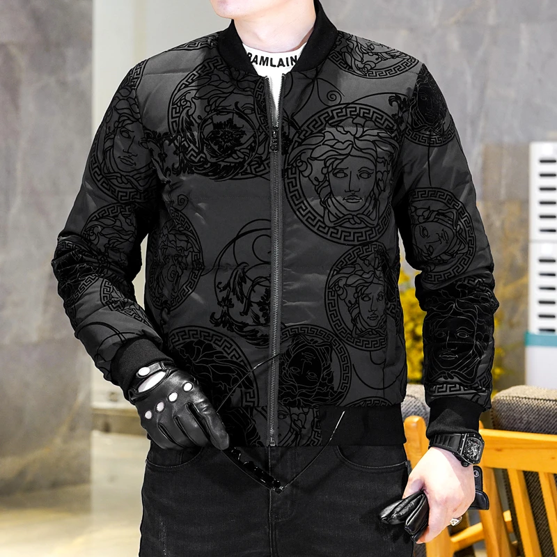 欧洲站潮牌白鸭绒羽绒服男冬季2025新款潮流短款修身加厚保暖外套