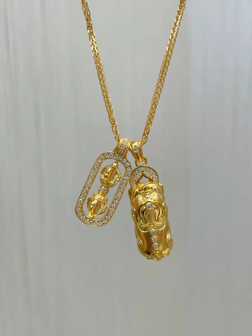 合金项链 项链新中式招财貔貅吊坠祥时尚款瑞兽挂坠牌项链071