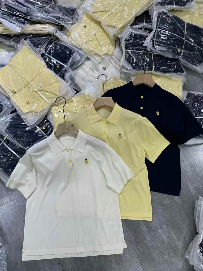 桑蚕丝常规款POLO衫短袖网红翻领宽松型帅气夏款