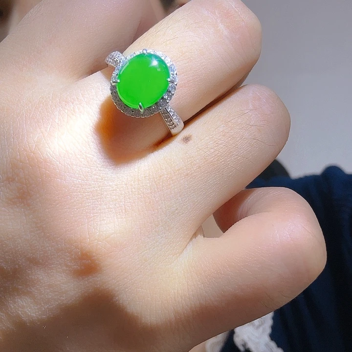 翡翠银S925镶嵌吊坠(不含链)