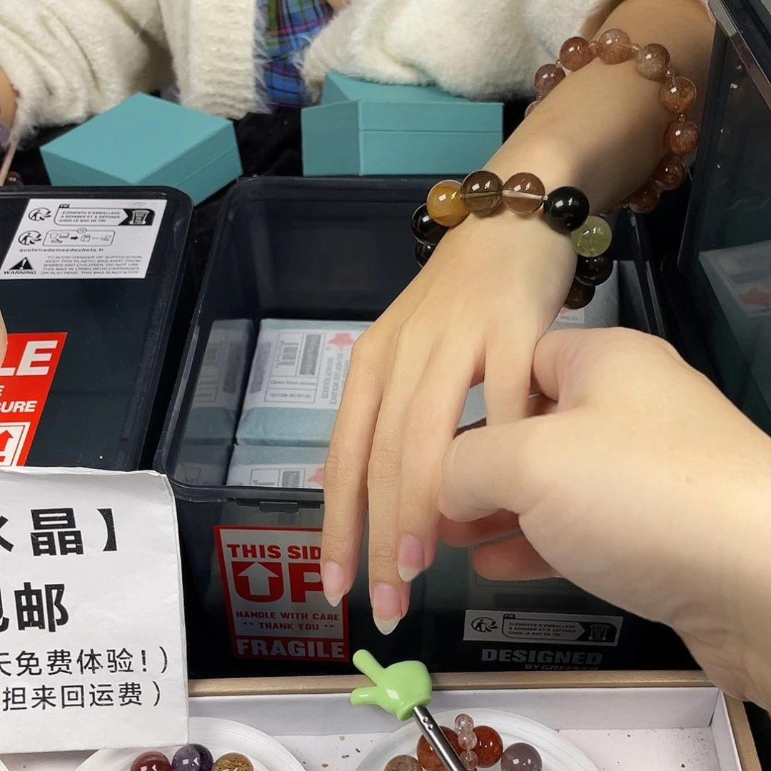 水晶手串银S925镀金镶嵌