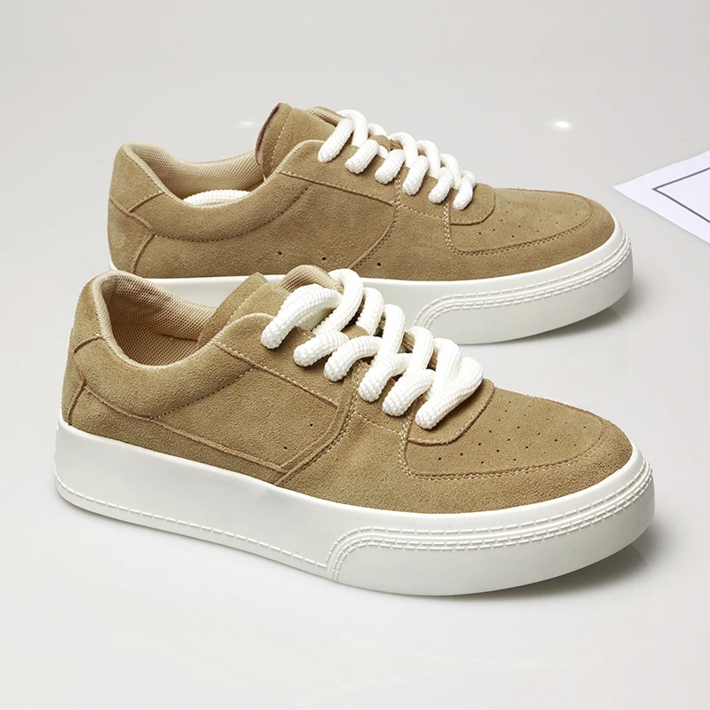 男士休闲鞋系带板鞋休闲时尚百搭厚底新款春季潮流低帮男鞋