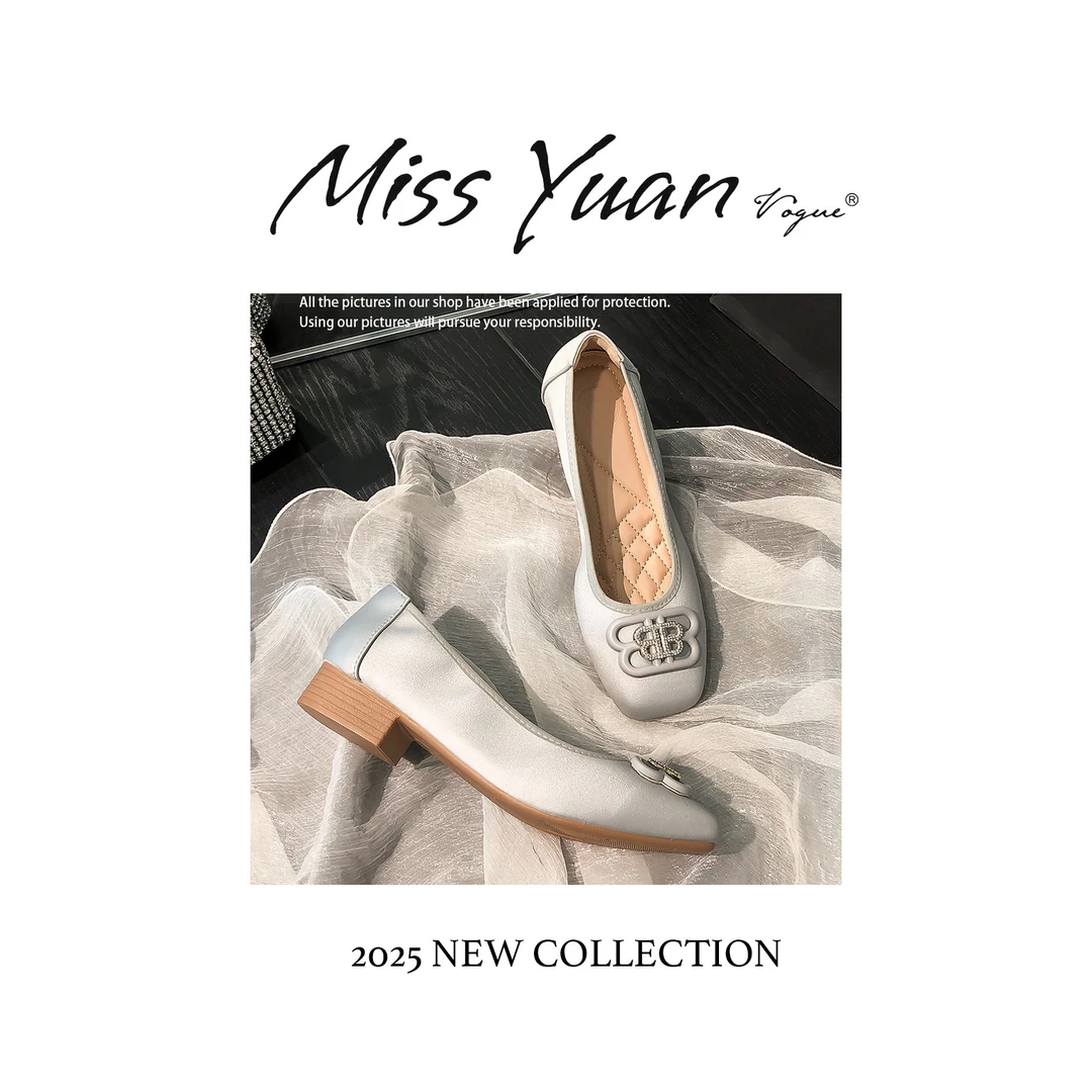 M.Y媛总 优雅气质养脚软底软面单鞋2025新款一脚蹬舒适百搭豆豆鞋