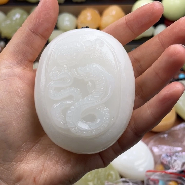 用***6石材天然古青石手把件