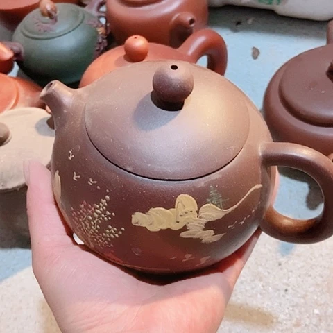 茶杯绿泥宜兴紫砂全手工制作