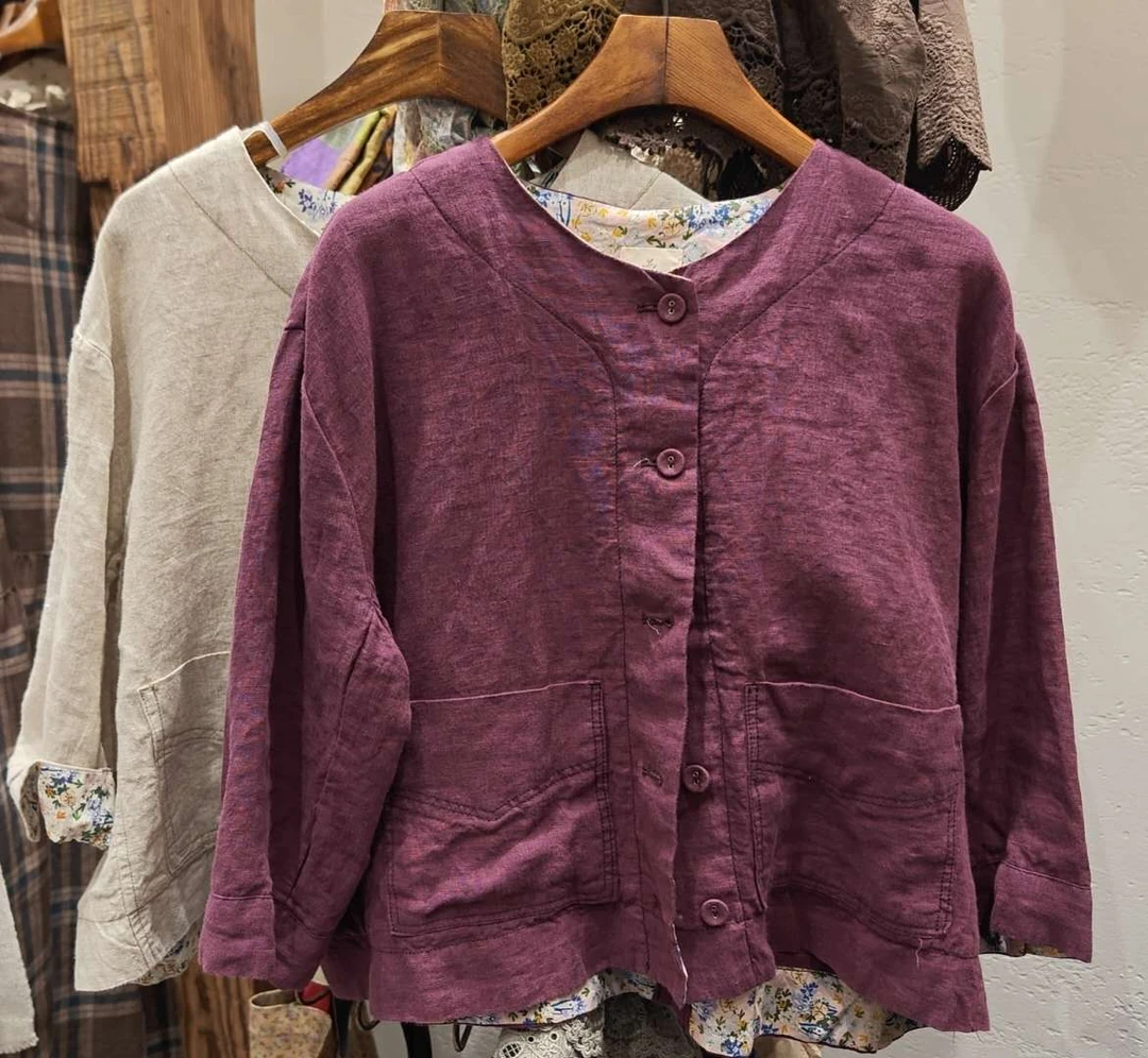 韩国东大门正品/不支持退换/树叶/圆领麻麻小衫/0429