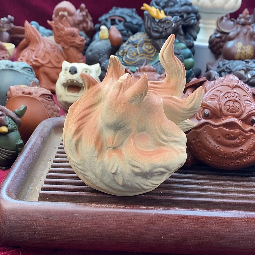 紫砂茶宠哦*?宜兴紫砂九尾狐