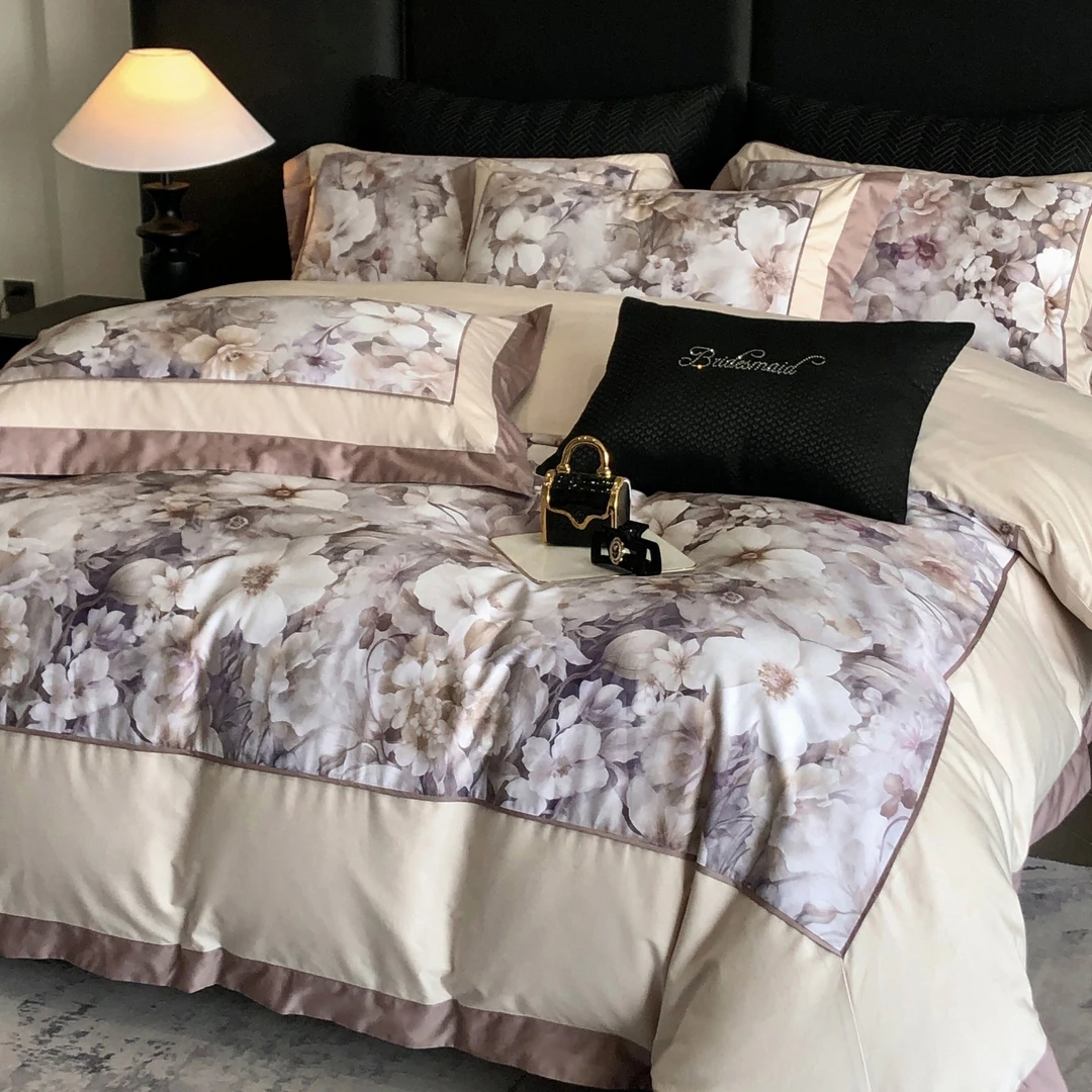 2025新款100支长绒棉数码磨毛印花四件套长绒棉磨毛印花四件套