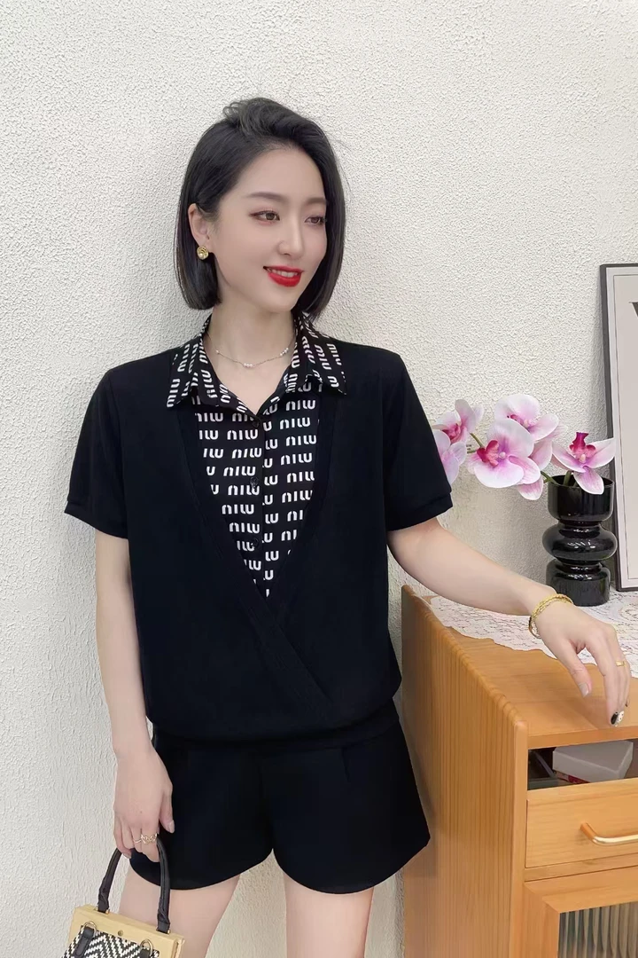 D21-女士夏季字母短袖T恤