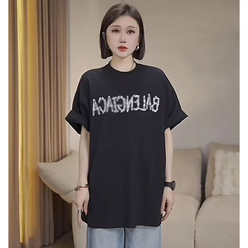 JW/静稳2025时尚宽松百搭休闲女款减龄字母短袖T恤5550585