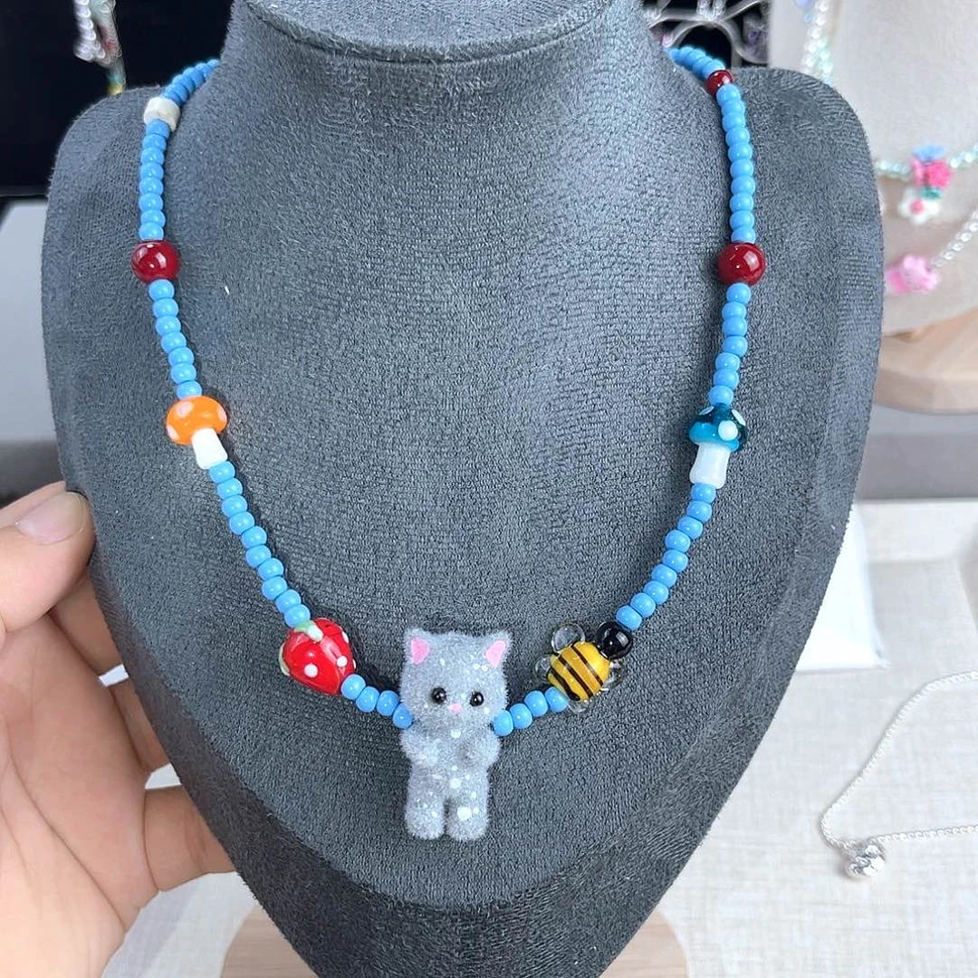 树脂非金属小猫项链