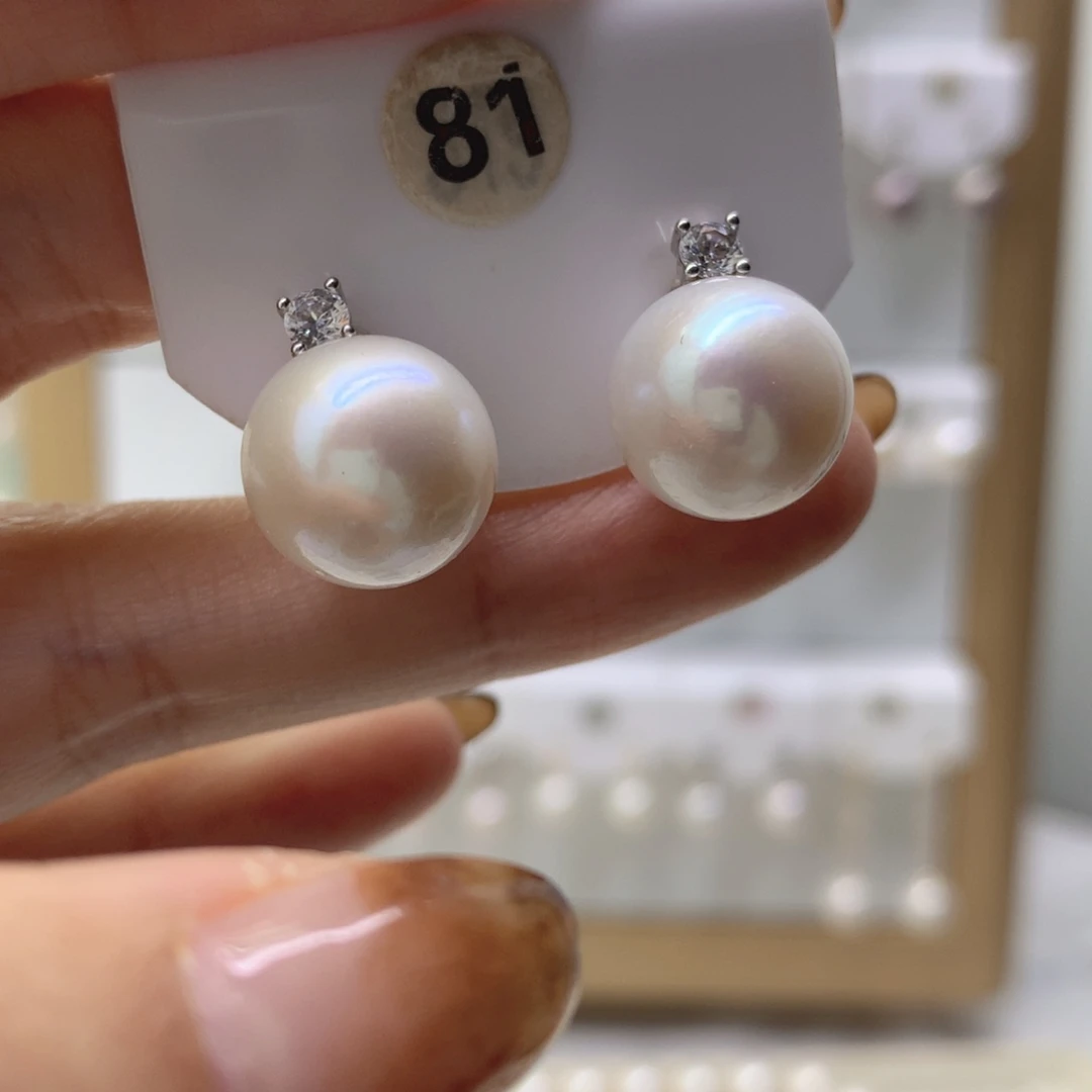 耳饰淡水珍珠银S925镶嵌