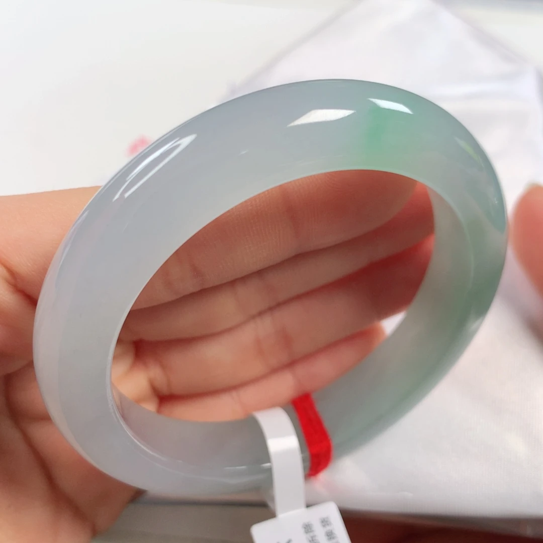 未镶嵌手镯翡翠 正圈251冰飘阳绿