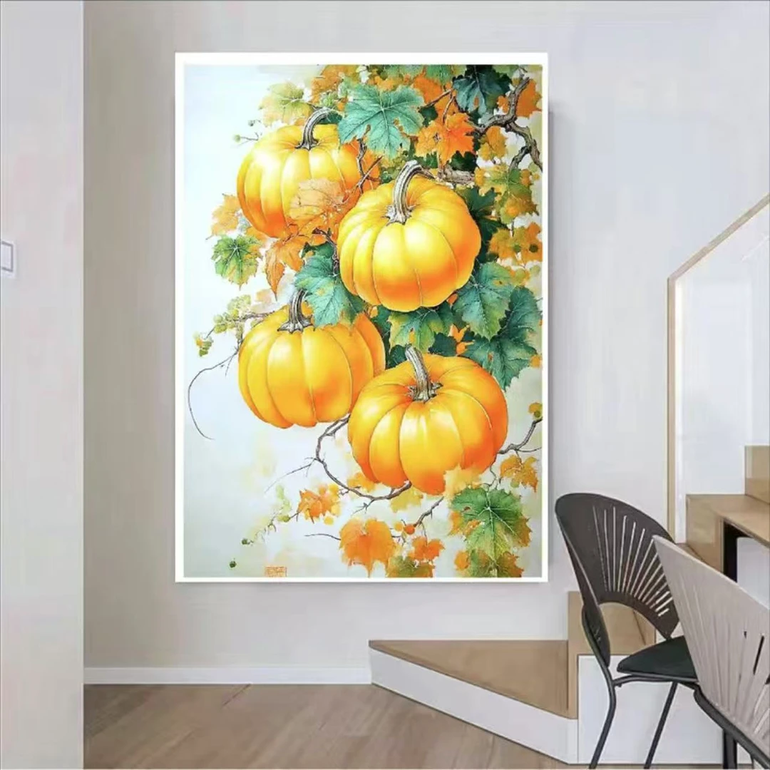 十字绣1095L金秋南瓜，大格尺寸60x 80中格50X70