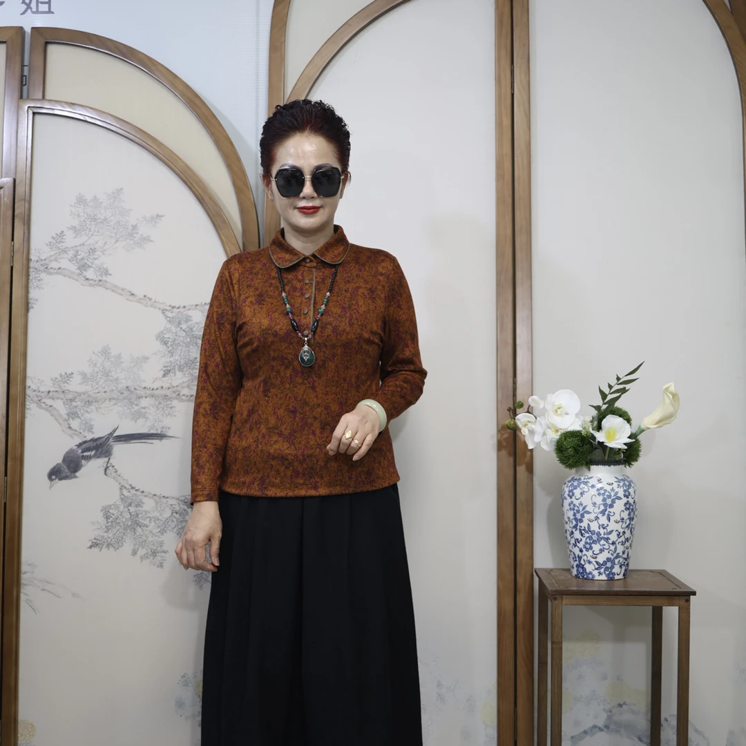 秋冬进口水貂绒短款衬衫领上衣048