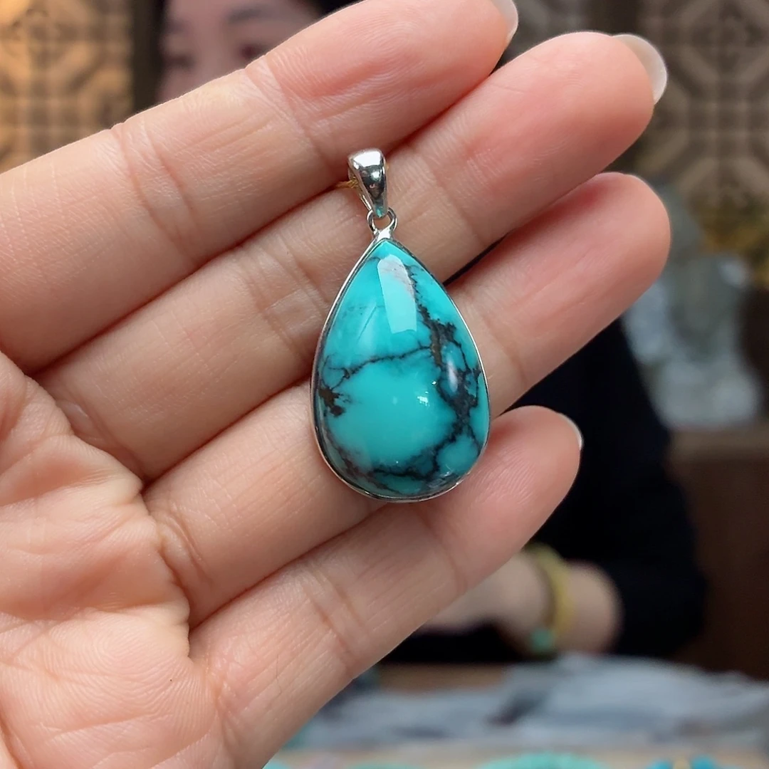 银S925镶嵌绿松石珠宝奇石