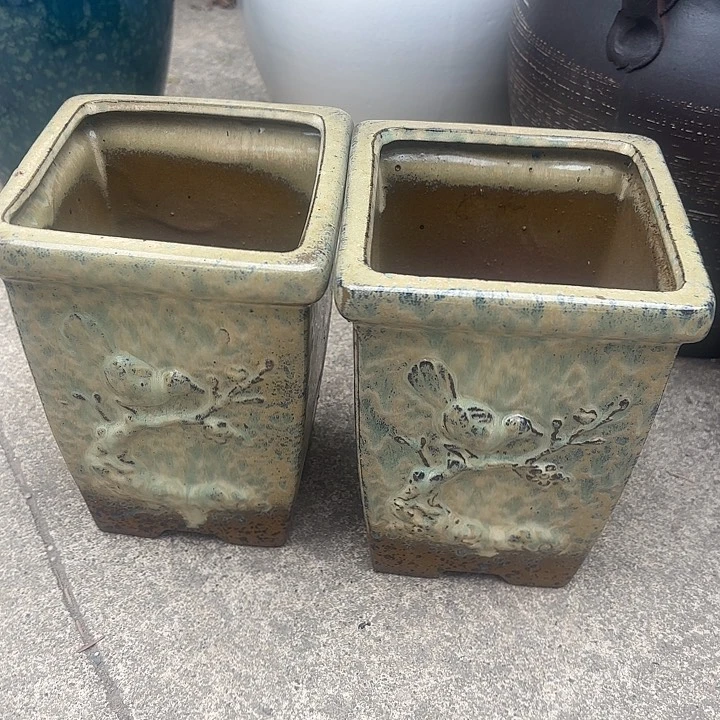 紫砂茶碗复古两个口径14高度19