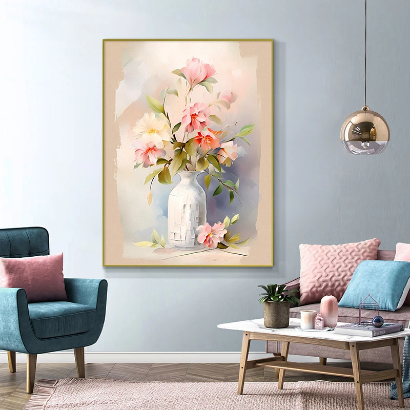 现代简约入户单幅装饰画客厅挂画餐厅卧室沙发背景墙画花6080