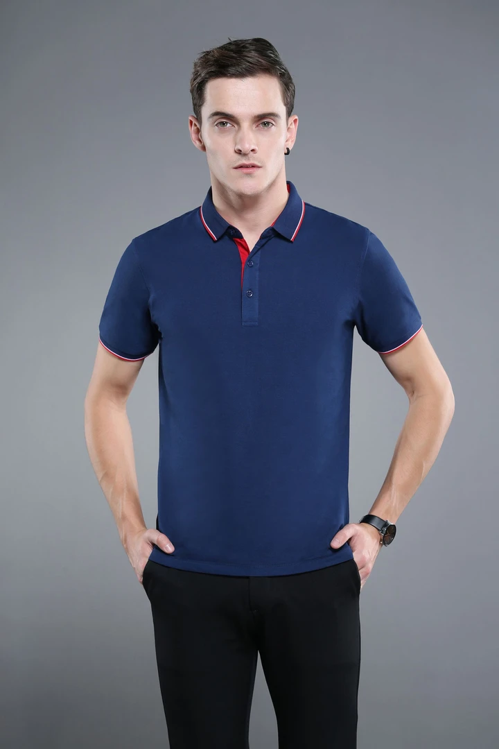 200克涤棉细珠地翻领polo衫企业工作服工装广告衫文化衫夏季休闲