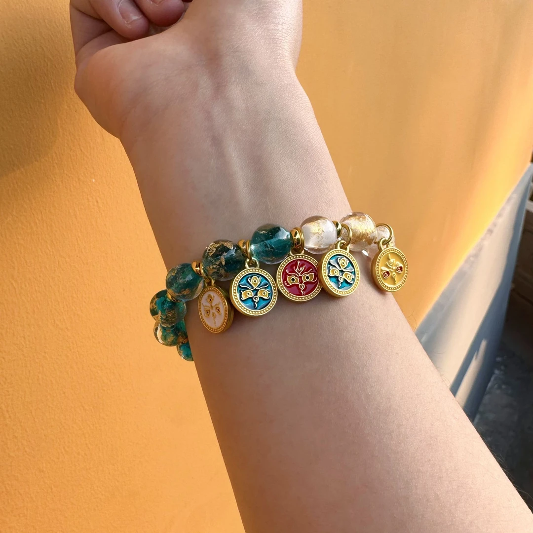 铁合金琉璃手链 普陀山香灰琉璃手链藏式手链