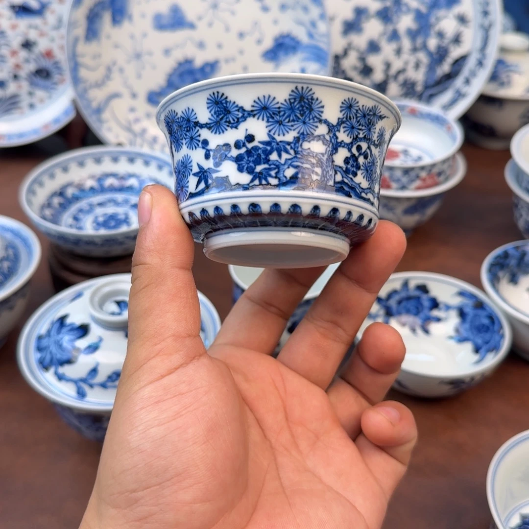 陶摆件马蹄松竹梅手绘