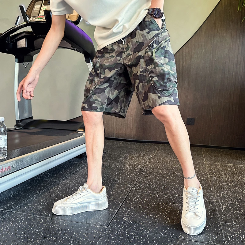 迷彩工装短裤男士夏季薄款外穿五分裤痞帅中裤子2025新款休闲男裤