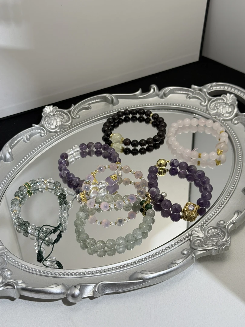 合金手链  【串串星球】天然手串女白水气质百塔石晶（多样性发其一）