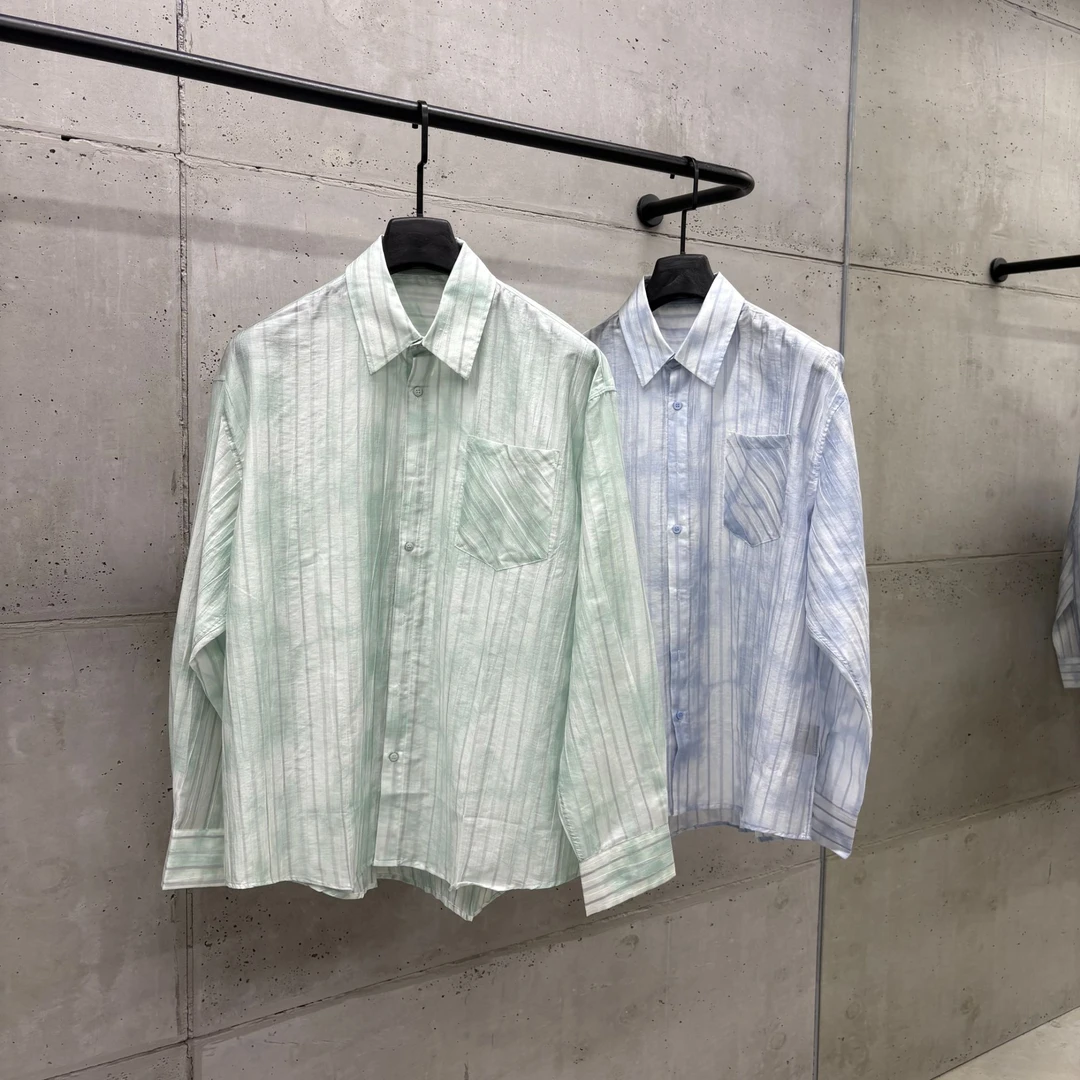 楠老板【新款】潮流宽松条纹度假风衬衫