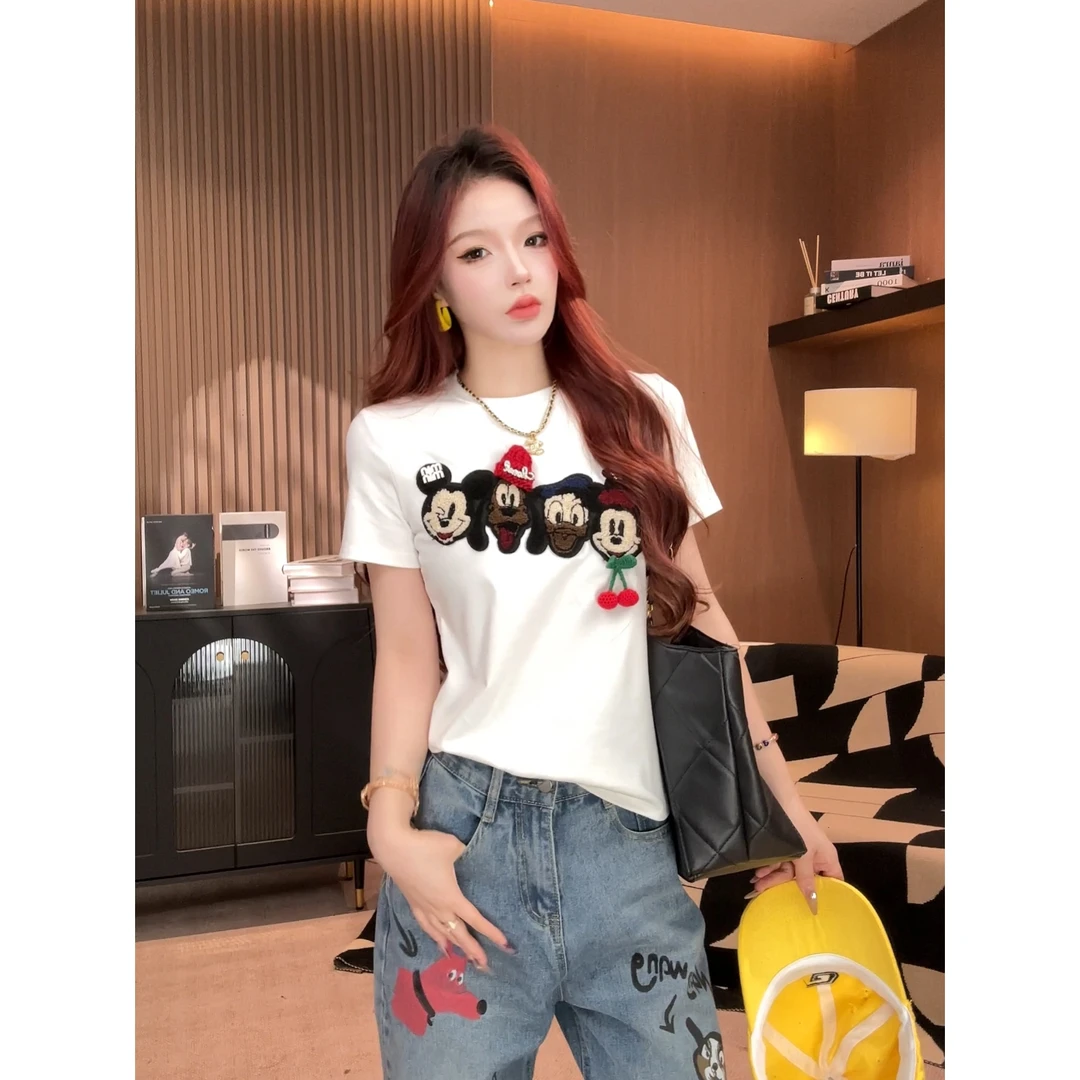 【温迪】2025夏季新款设计感卡通T恤显瘦短袖上衣182