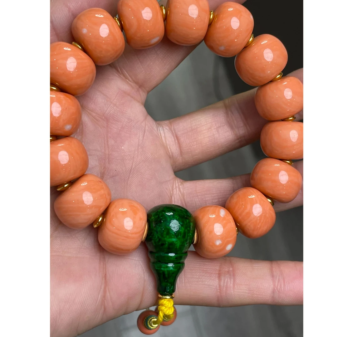 非金属珐琅手链 粉色  老型珠 手链