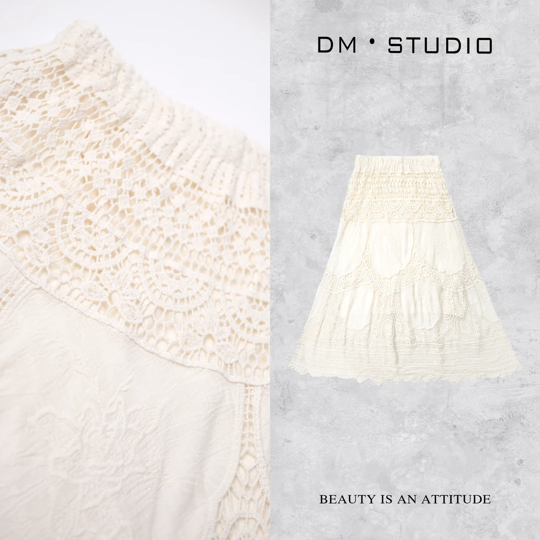 DEDM•STUDIO/气质小众减龄显瘦镂空松紧腰半身裙2505LYQ/25Q-1167