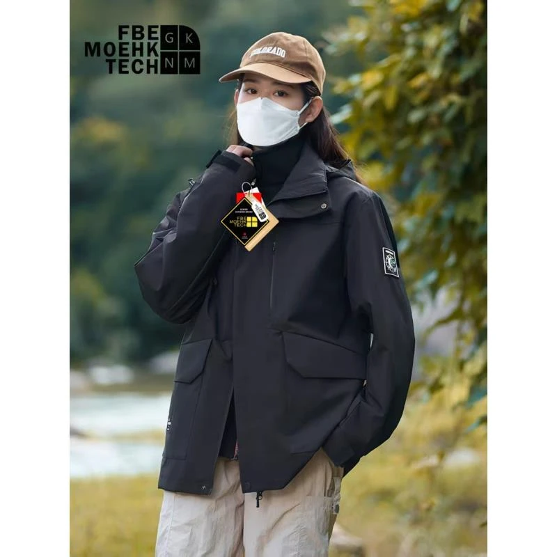 户外三合一可拆卸防风防水加绒加厚冲锋衣男女通用