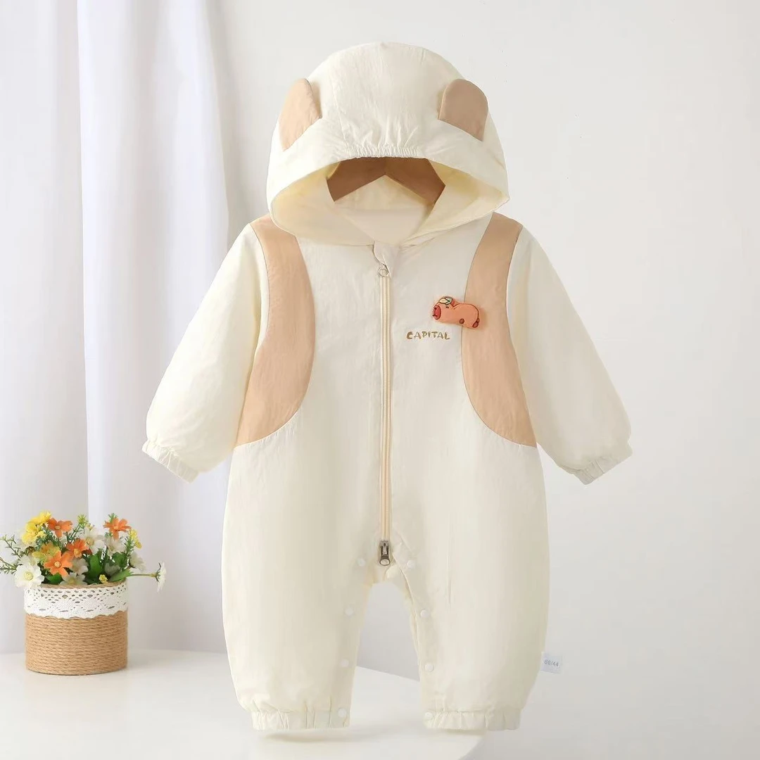 婴儿春秋衣服新款外套爬服宝宝哈衣超萌长袖外出服连体衣冲锋衣