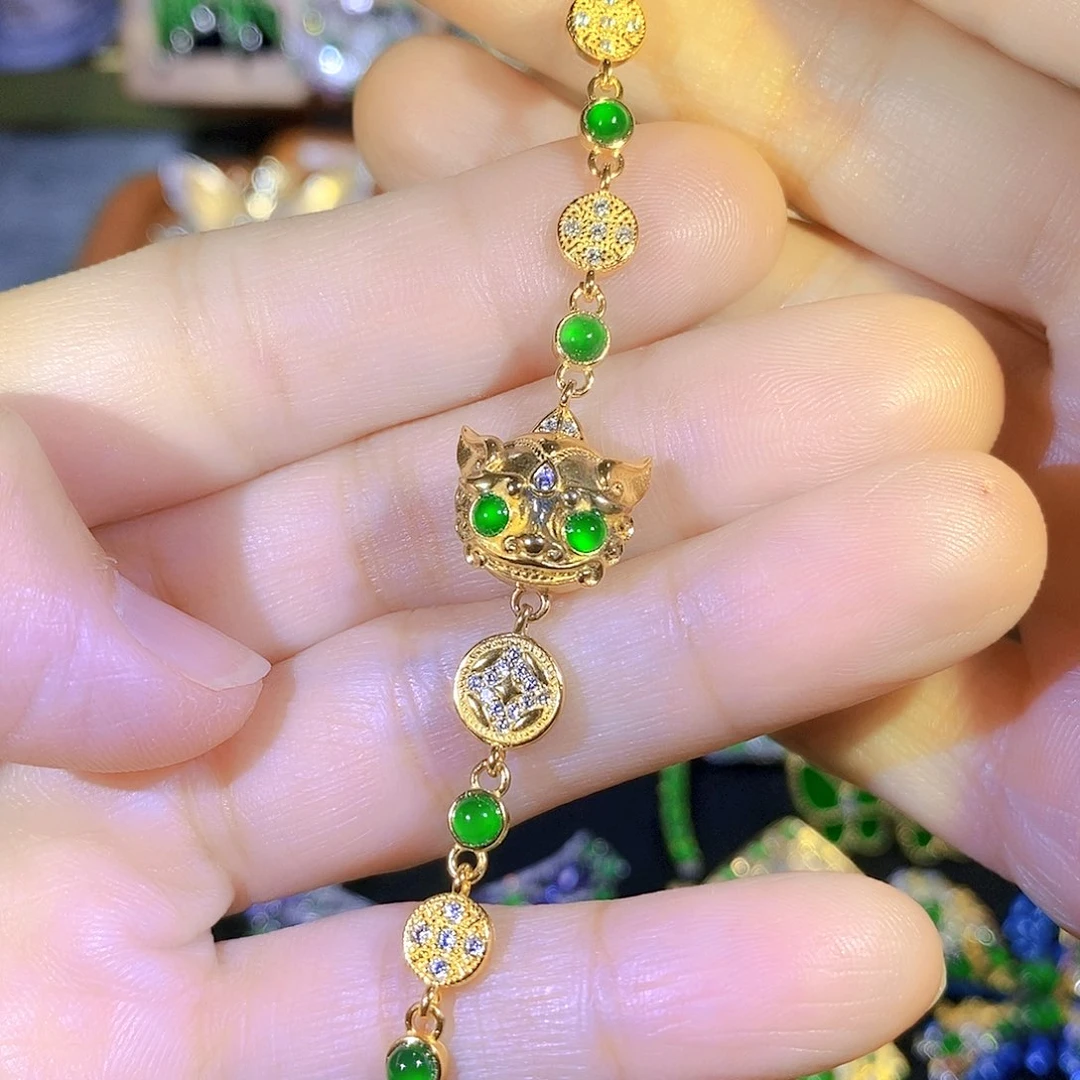 吊坠(不含链)银S925镶嵌翡翠