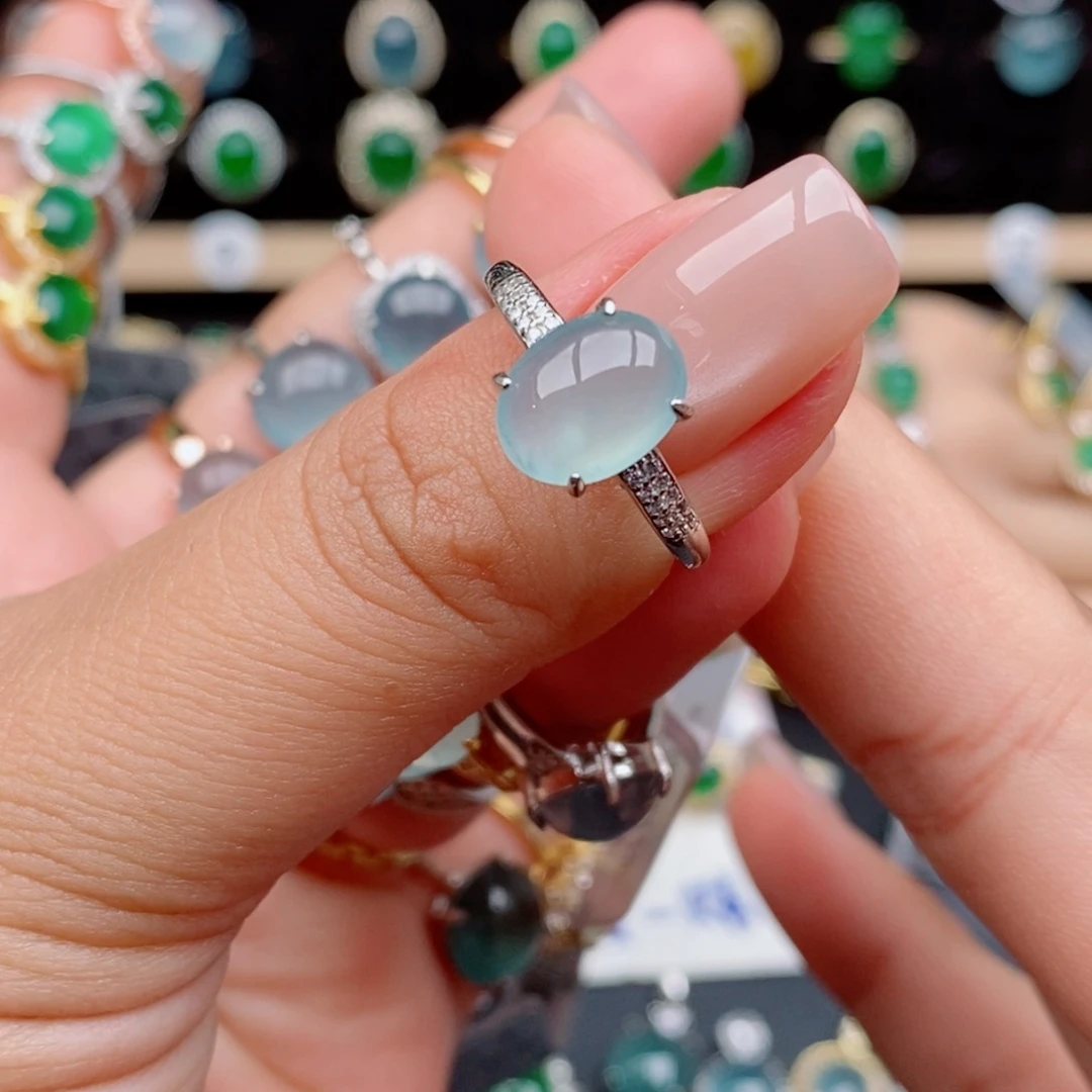 银S925镶嵌戒指翡翠