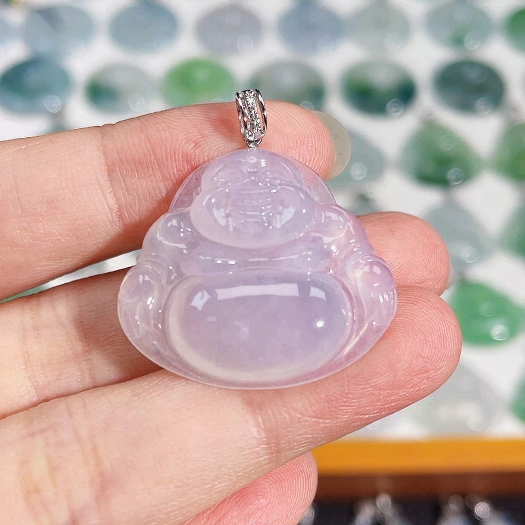 颈饰18K金镶嵌翡翠吊坠