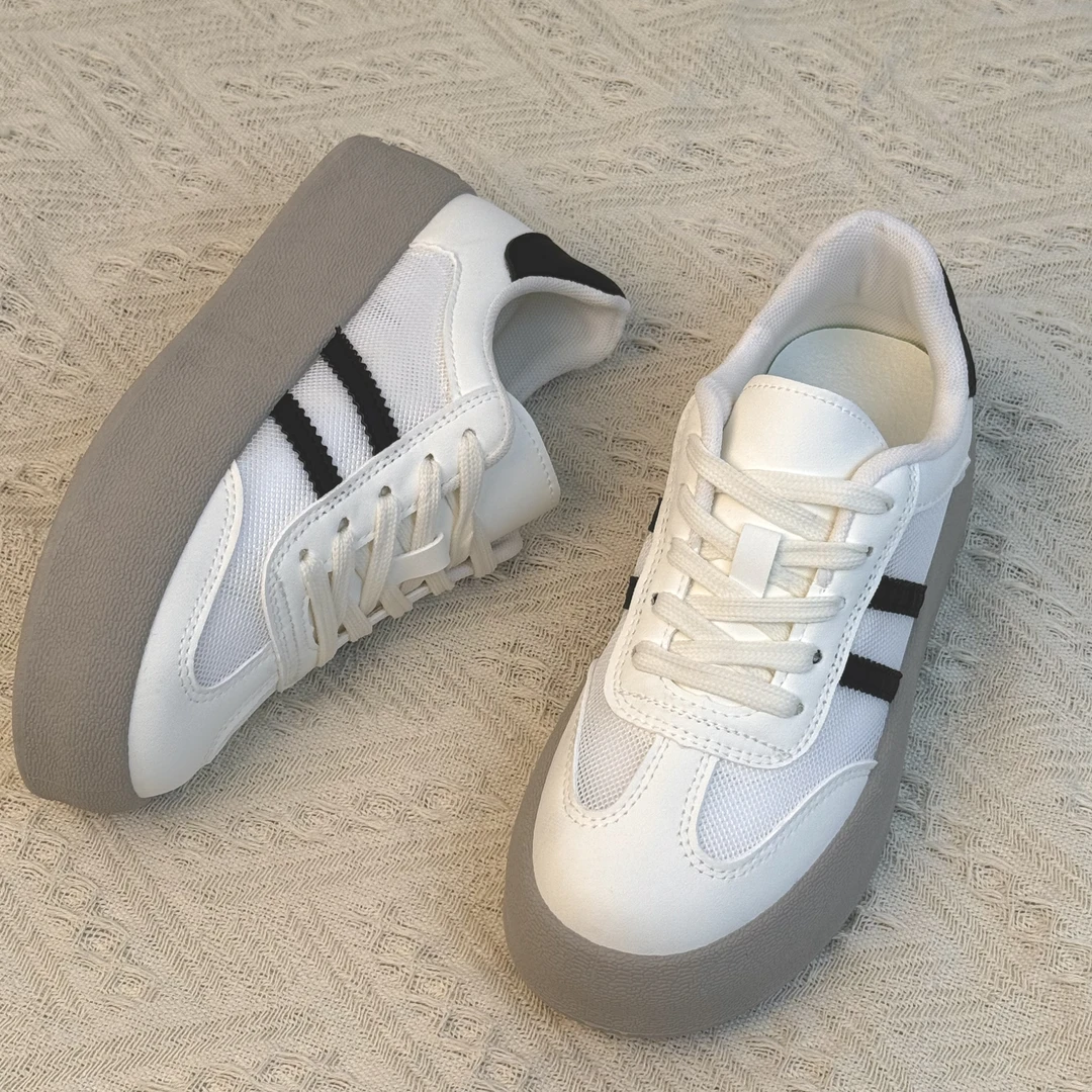 2025多巴胺春夏新款德训鞋板鞋运动鞋德训鞋舒适百搭米白色