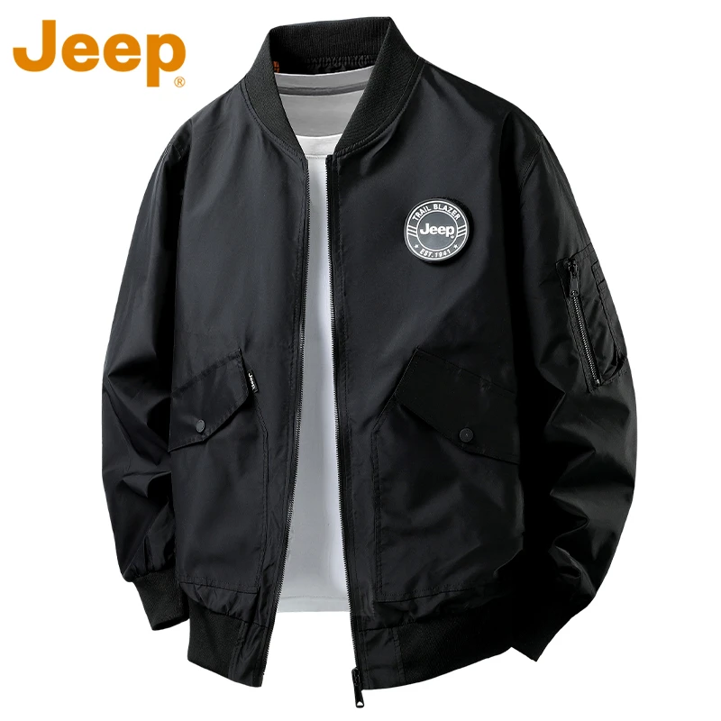 JEEP吉普美式棒球服夹克男士秋冬款落肩高端外套工装上衣降温穿搭