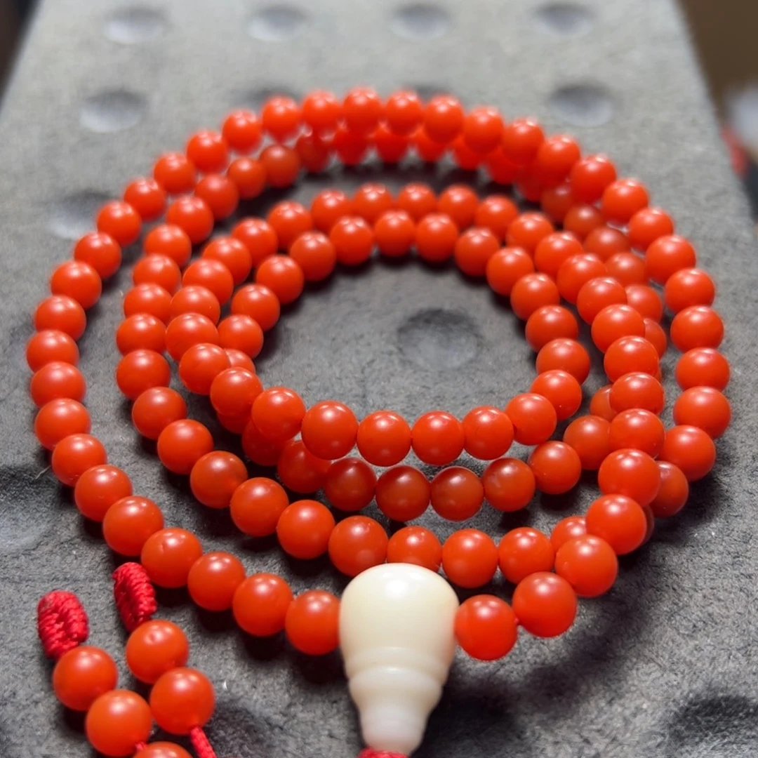 未镶嵌杨柳冷水河料南红多圈尺寸5.5m m南红玛瑙