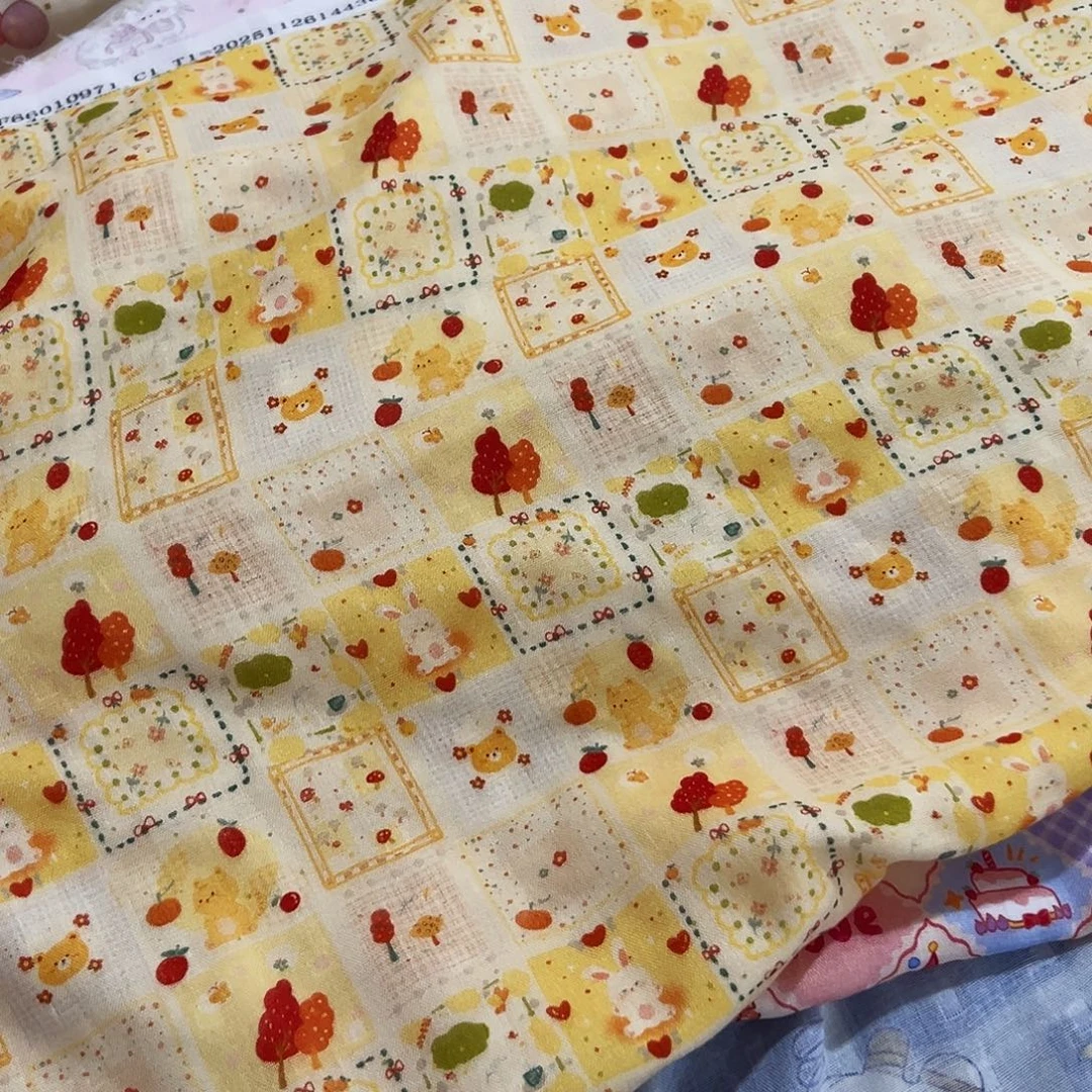 棉一米价纯棉超柔软双层纱1.4宽果子E