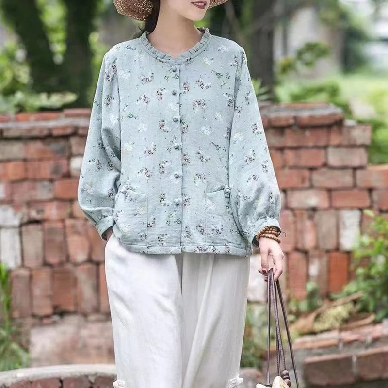 【301-350】麻料反季清仓复古文艺百搭显瘦衬衫上衣2