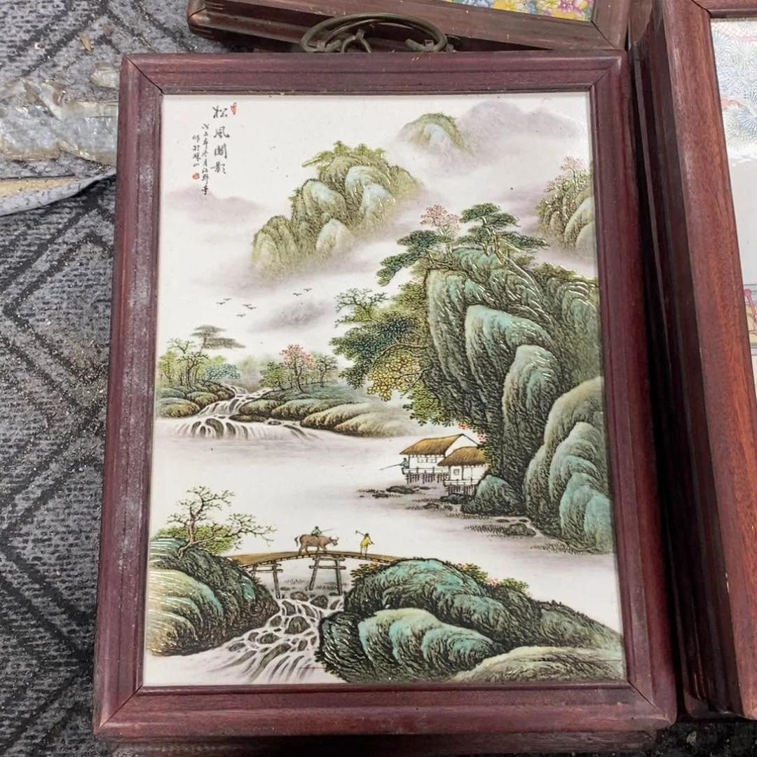 瓷片37*28 景德镇瓷板画柴窑烧制
