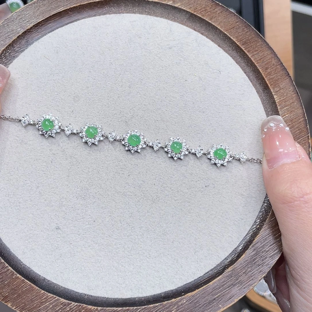翡翠银S925镶嵌手链