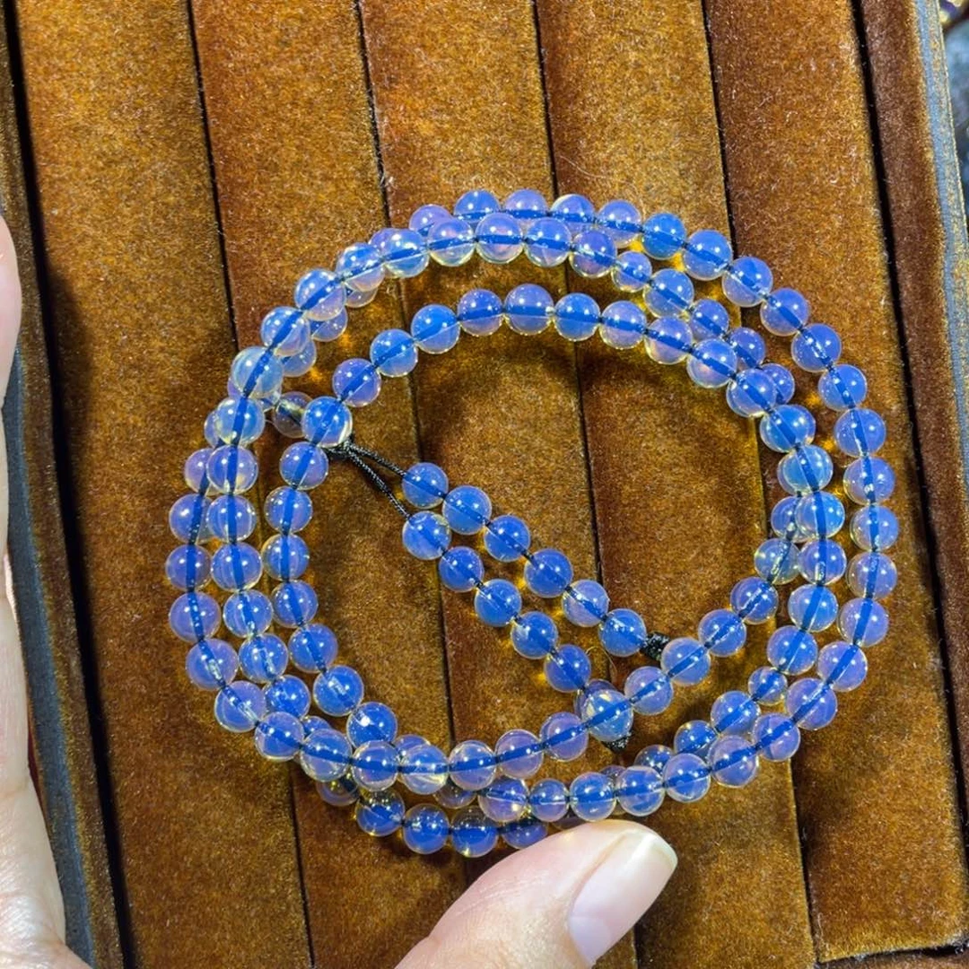 琥珀未镶嵌裸石蓝珀5加108净水天空蓝