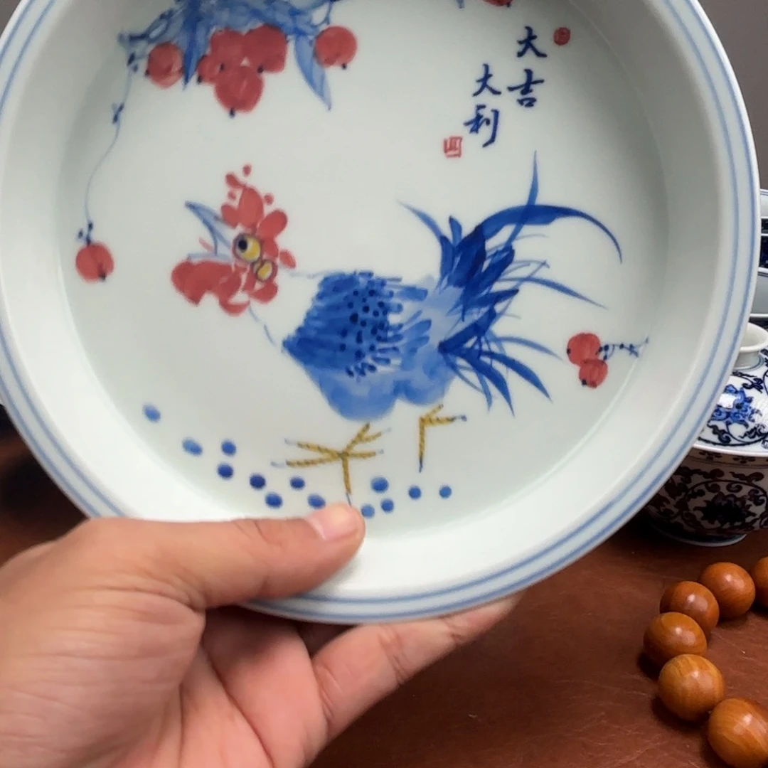 陶摆件微瑕手绘大公鸡壶承景德镇发货