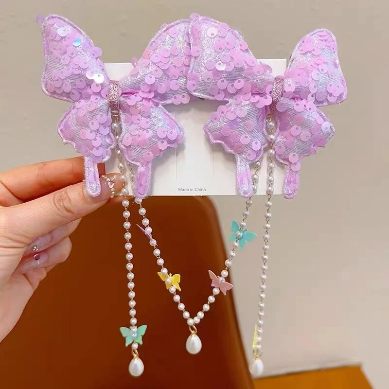 RC30 儿童头饰网红发饰发夹头绳蝴蝶发绳可爱夹碎发侧边夹刘海夹