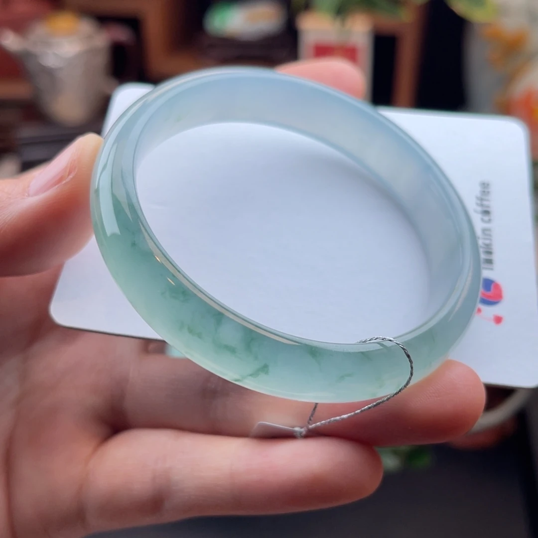 未镶嵌手镯翡翠55.8半山水冰胶