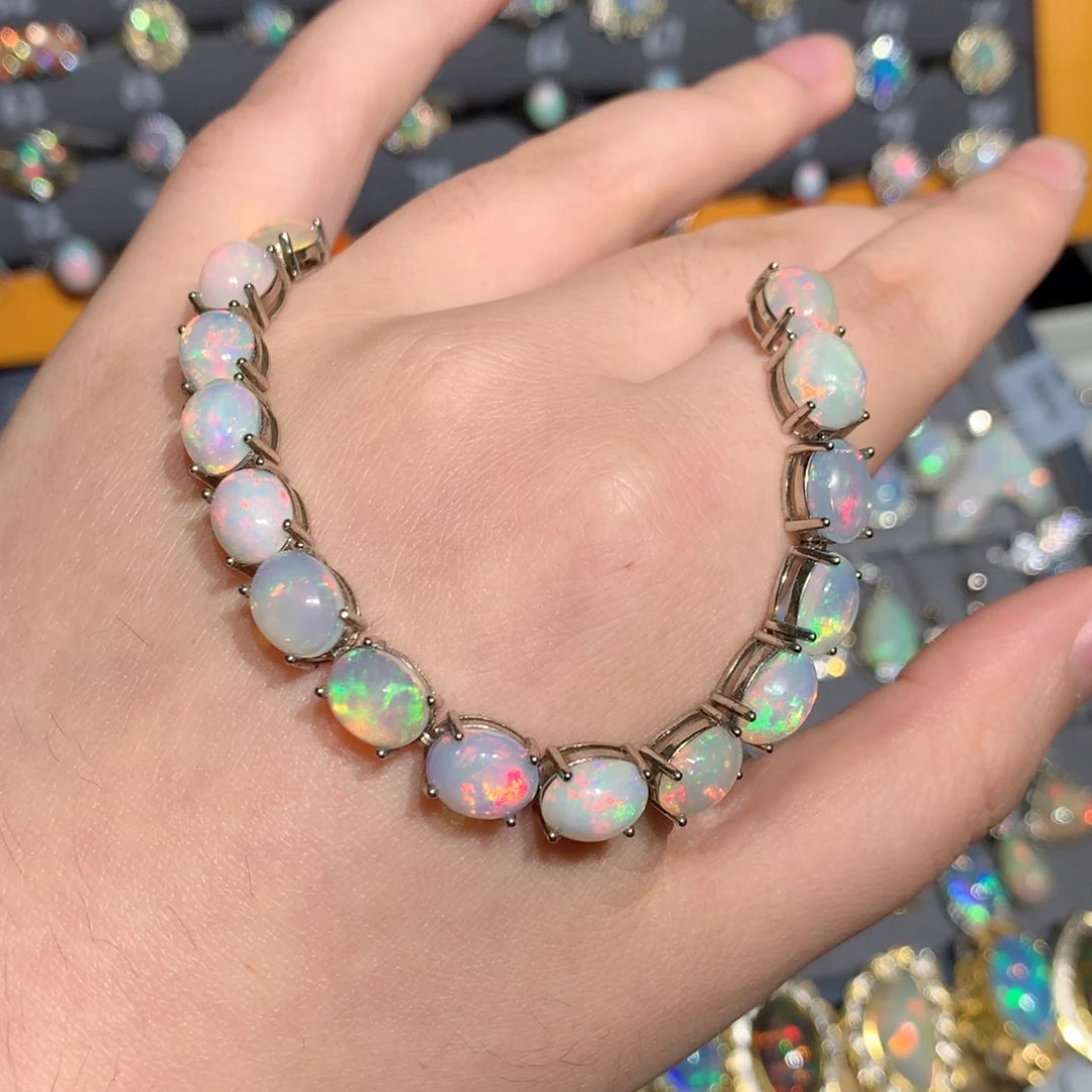 银S925镶嵌欧泊欧泊戒指w